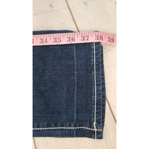 Twelve K 32 x 30 Bootcut Jeans Blue Dark Wash Rhinestone Embroidered Denim - Picture 6 of 9